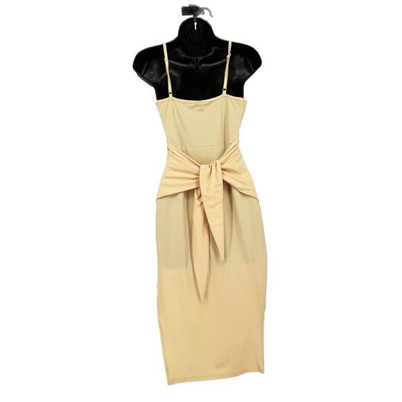 Zaful Forever Young Faux Wrap Midi Slip Dress in Cream Size 6 - Picture 6 of 9